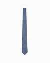 Giorgio Armani Asv Silk Tie With Geometric Print In Blau