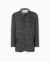 Giorgio Armani Asv Single-breasted Jacket In Printed Cupro In Gray