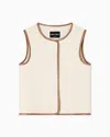 Giorgio Armani Asv Single-breasted Waistcoat In Triple Silk Georgette In Multi