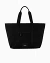 Giorgio Armani Official Store Armani Sustainability Values Small Nylon Shopper Bag In Black