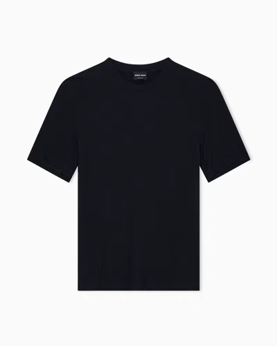Giorgio Armani Asv Stretch Cashmere And Viscose-blend Crew-neck T-shirt