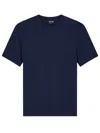 Giorgio Armani Asv Stretch Viscose And Cashmere Blend Crew Neck T-shirt In Blue