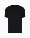 Giorgio Armani Official Store Stretch Viscose Bamboo Jersey T-shirt With Ga Embroidery In Black