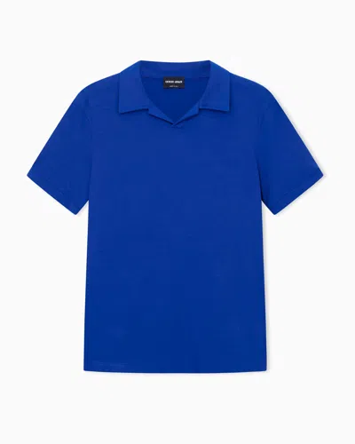 Giorgio Armani Asv Stretch Viscose Jersey Short-sleeved Polo Shirt