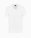 Giorgio Armani Official Store Stretch Bamboo-viscose Jersey Polo Shirt In White