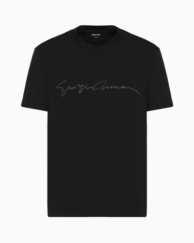 GIORGIO ARMANI ASV STRETCH-VISCOSE T-SHIRT WITH SIGNATURE LOGO