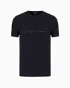 Giorgio Armani Official Store T-shirt En Jersey De Viscose De Bambou Stretch In Navy Blue