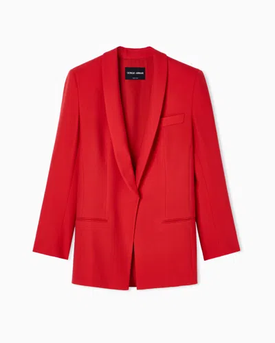 Giorgio Armani Asv Virgin-wool Single-breasted Jacket In Red