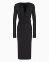 Giorgio Armani Official Store Asv Midikleid Aus Viskosemischung In Schwarz