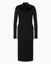Giorgio Armani Official Store Armani Sustainability Values Viscose-blend Milano-stitch Midi Dress In Black