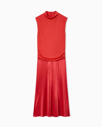 Giorgio Armani Asv Viscose Double-jersey Dress In Red