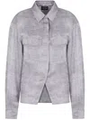 Giorgio Armani Asymmetric Button-placket Shirt In Gray