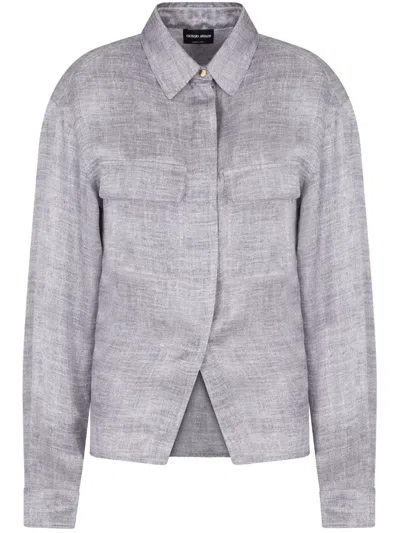 GIORGIO ARMANI ASYMMETRIC BUTTON-PLACKET SHIRT