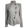 Giorgio Armani Asymmetric Jacket In Grey Wool In Grey