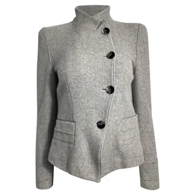 Giorgio Armani Asymmetric Jacket In Grey Wool