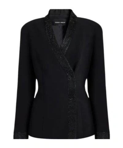Giorgio Armani Asymmetrical Jacket In Black