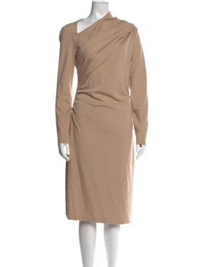 Pre-owned Giorgio Armani Asymmetrical Knee-length Dress W/ Tags In Neutral