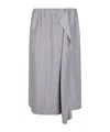 Giorgio Armani Double Satin Silk Skirt In Gray