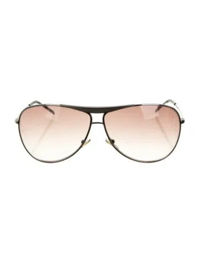 Pre-owned Giorgio Armani Aviator Gradient Sunglasses In Silver