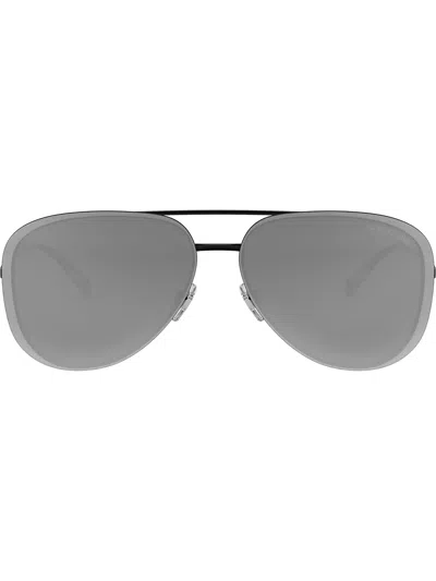 Giorgio Armani Aviator Mirrored Sunglasses In Black