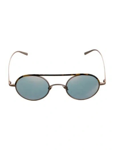 Pre-owned Giorgio Armani Aviator Mirrored Sunglasses In Pink