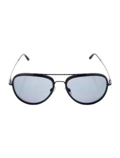 Pre-owned Giorgio Armani Aviator Tinted Sunglasses In Black