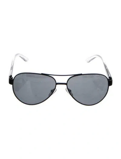 Pre-owned Giorgio Armani Aviator Tinted Sunglasses In Black