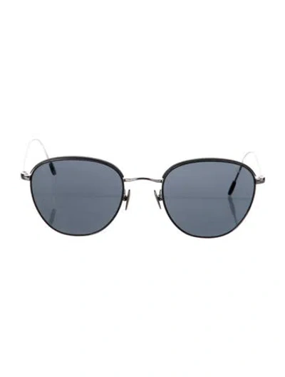 Pre-owned Giorgio Armani Aviator Tinted Sunglasses In Blue