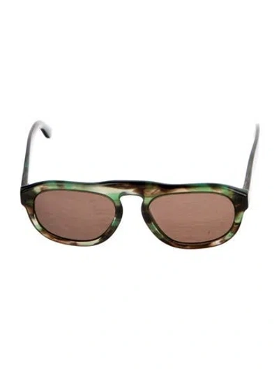Pre-owned Giorgio Armani Aviator Tinted Sunglasses In Green