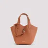Giorgio Armani Logo Stamp Leather Top Handle Bag