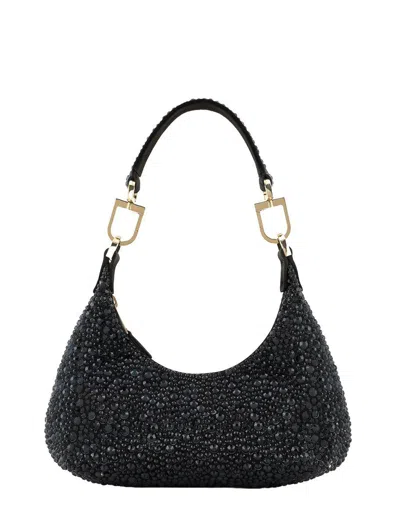 Giorgio Armani Le Prime Embellished Hobo Shoulder Bag In Black