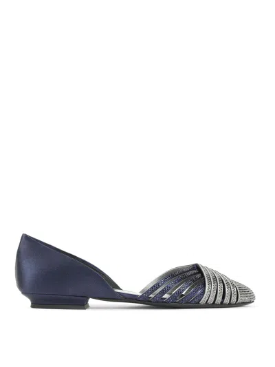 Giorgio Armani Viscose Ballerinas In Silver