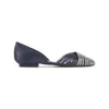 Giorgio Armani Blue Viscose Ballerinas With Crystal Adornments In Silver