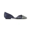 Giorgio Armani Blue Viscose Ballerinas With Crystal Adornments In Silver