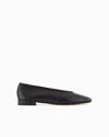 Giorgio Armani Soft Calfskin Ballerina Flats In Black