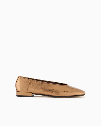 Giorgio Armani Ballet Flats In Gold