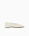 Giorgio Armani Soft Calfskin Ballerina Flats In White