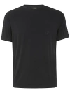 Giorgio Armani Logo Embroidery Cotton T-shirt In Black