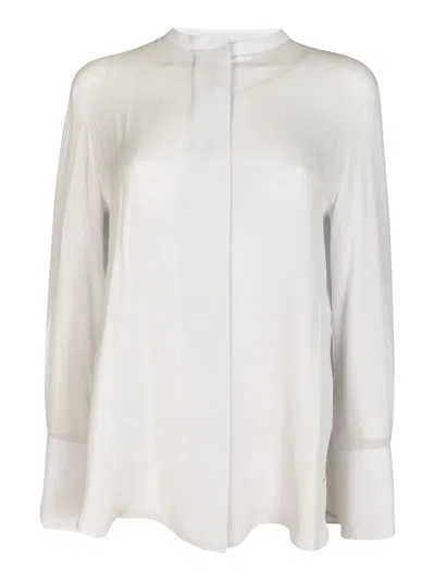 Giorgio Armani Band Collar Plain Shirt In Dew