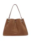 Giorgio Armani Small Suede Shopper Bag In Brown