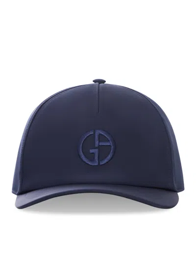 Giorgio Armani Baseball Cap With Embroidered Logo In Gray