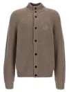 Giorgio Armani Ribbed Texture High Neck Cardigan With Front Pockets