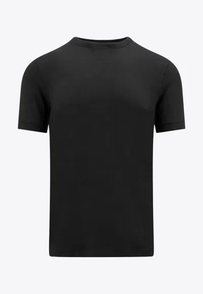Giorgio Armani Basic Crewneck T-shirt In Black