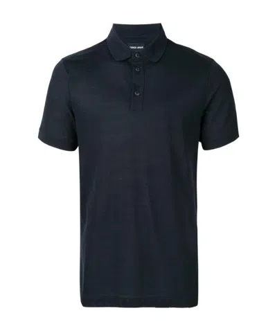 GIORGIO ARMANI FINE-KNIT POLO SHIRT