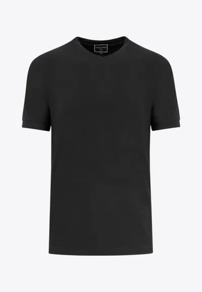 Giorgio Armani Basic V-neck T-shirt In Black