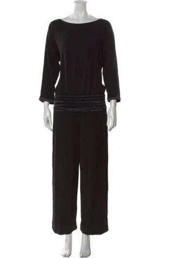 Pre-owned Giorgio Armani Bateau Neckline Jumpsuit In Black