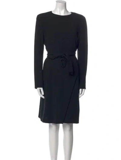 Pre-owned Giorgio Armani Bateau Neckline Knee-length Dress In Black