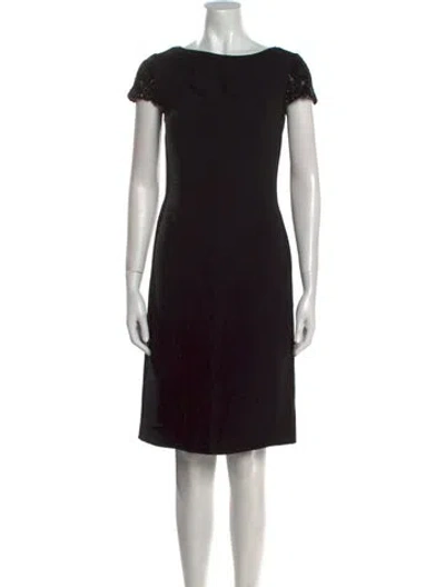 Pre-owned Giorgio Armani Bateau Neckline Knee-length Dress In Black