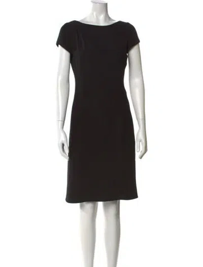 Pre-owned Giorgio Armani Bateau Neckline Knee-length Dress In Black