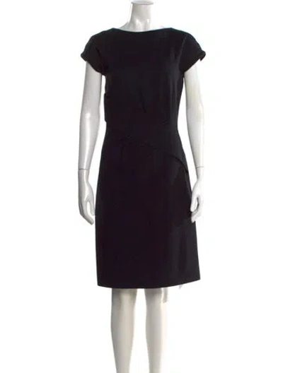 Pre-owned Giorgio Armani Bateau Neckline Knee-length Dress In Black